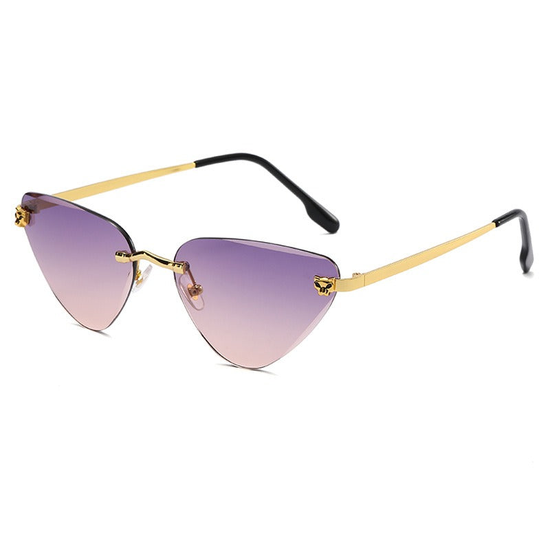 women's rimless cutaway sunglasses