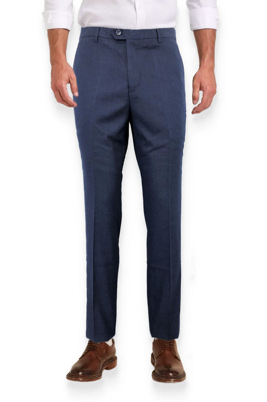 Blue Slim Fit Trousers-0