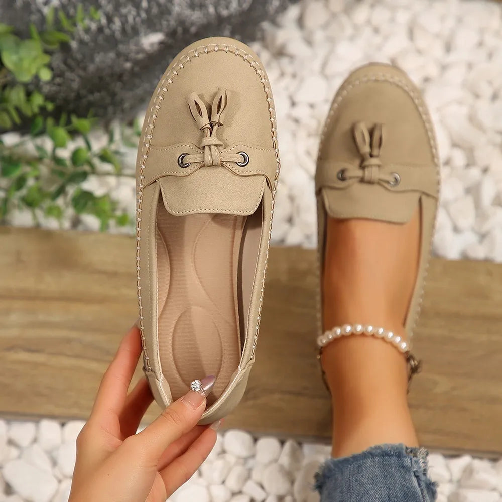 Spring new women's shoes one foot casual leather shoes for women