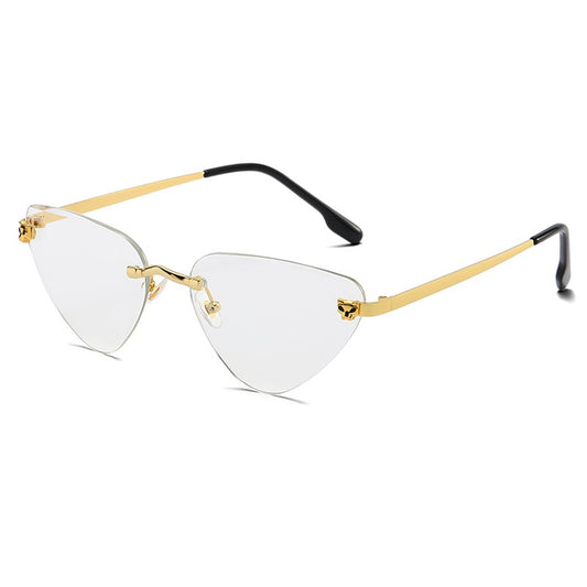 women's rimless cutaway sunglasses