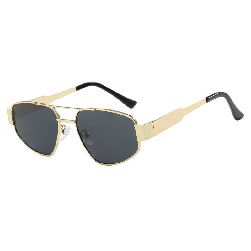 Double beam sunglasses for women, sunshade and sun protection sunglasses, metal sunglasses, UV resistant sunglasses