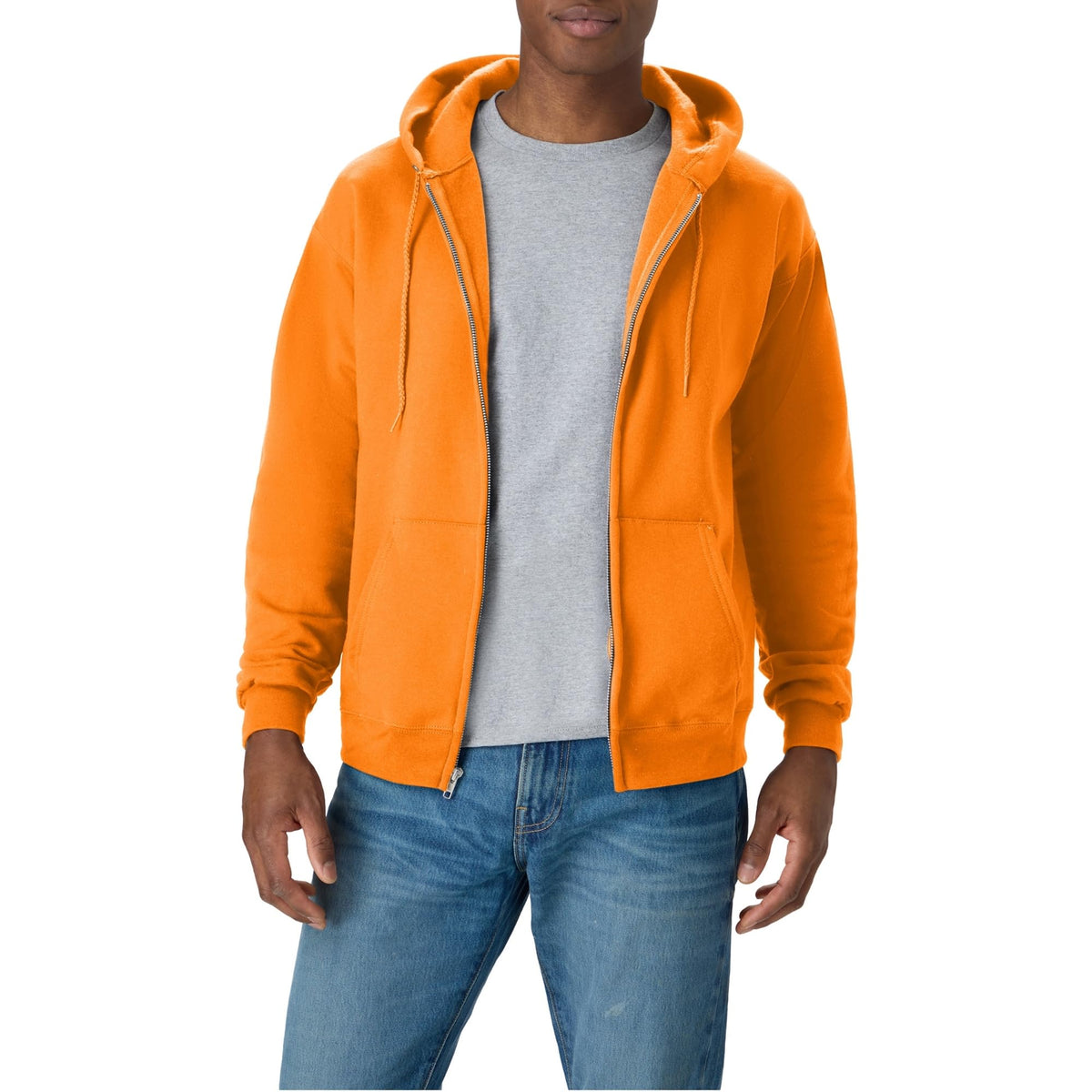 Hanes EcoSmart fleecevest met capuchon en ritssluiting voor heren