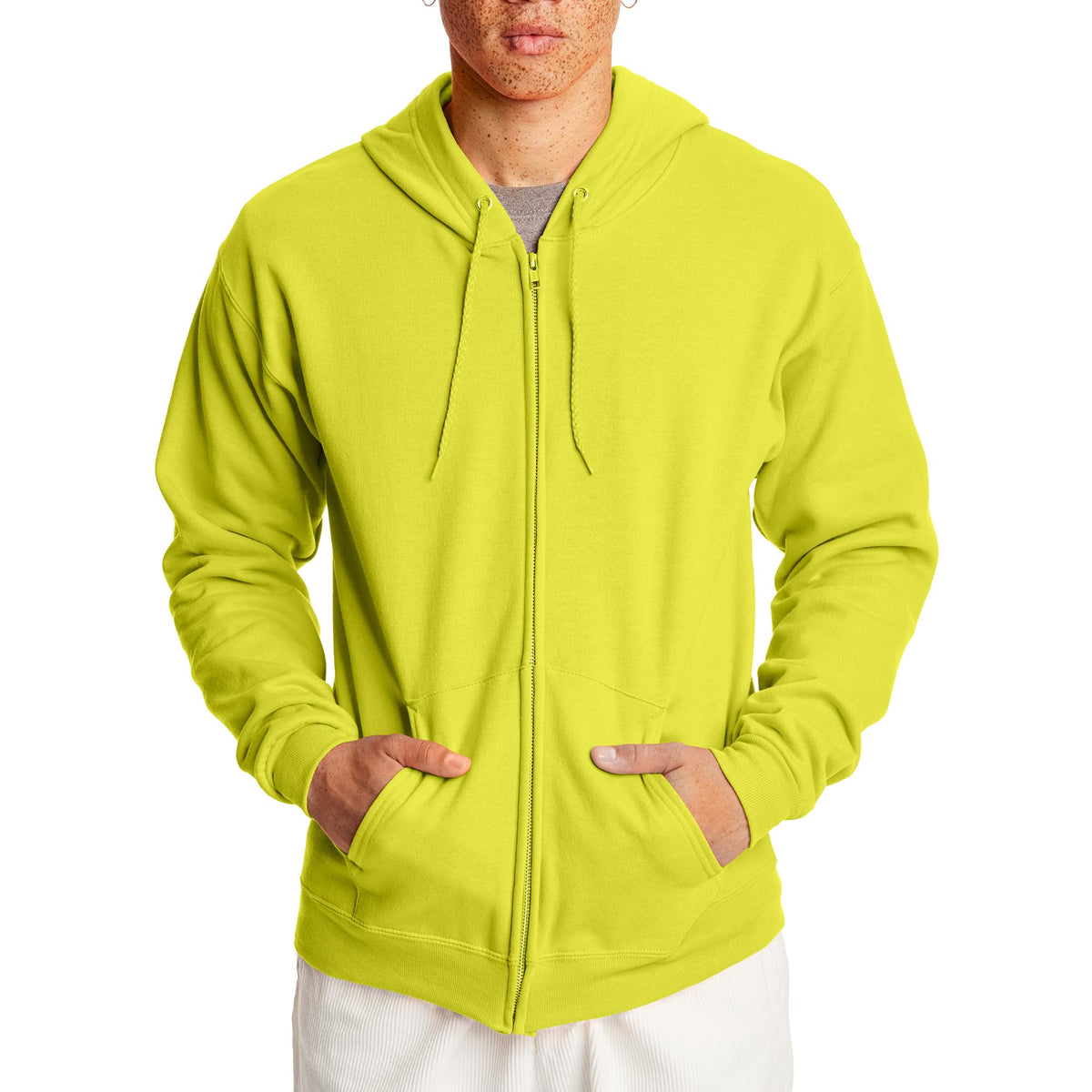 Hanes EcoSmart fleecevest met capuchon en ritssluiting voor heren