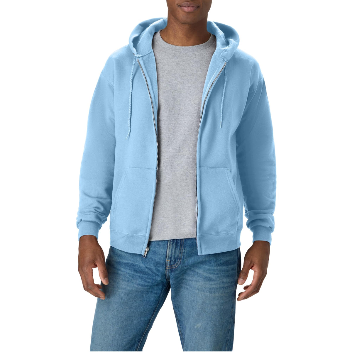 Hanes EcoSmart fleecevest met capuchon en ritssluiting voor heren
