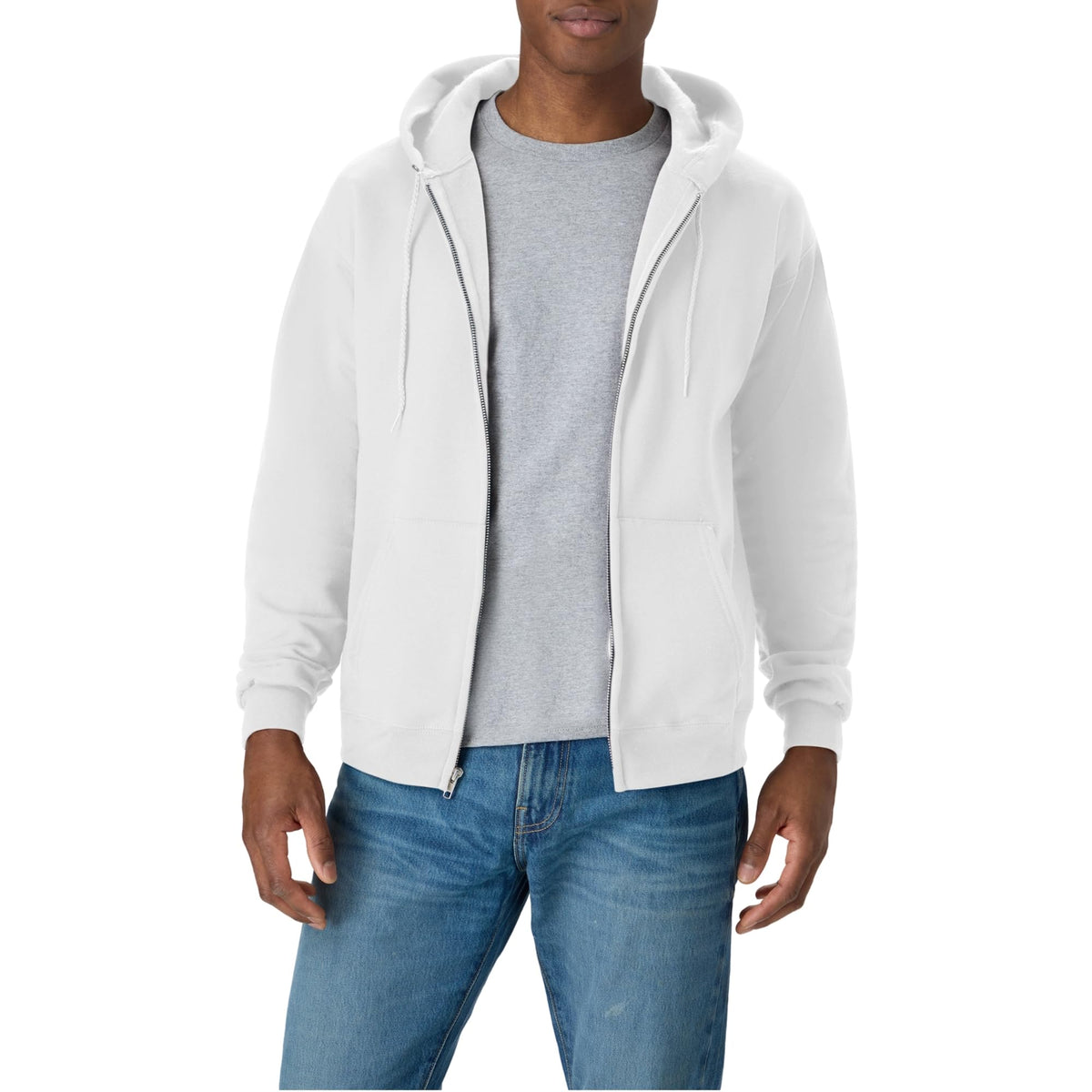 Hanes EcoSmart fleecevest met capuchon en ritssluiting voor heren