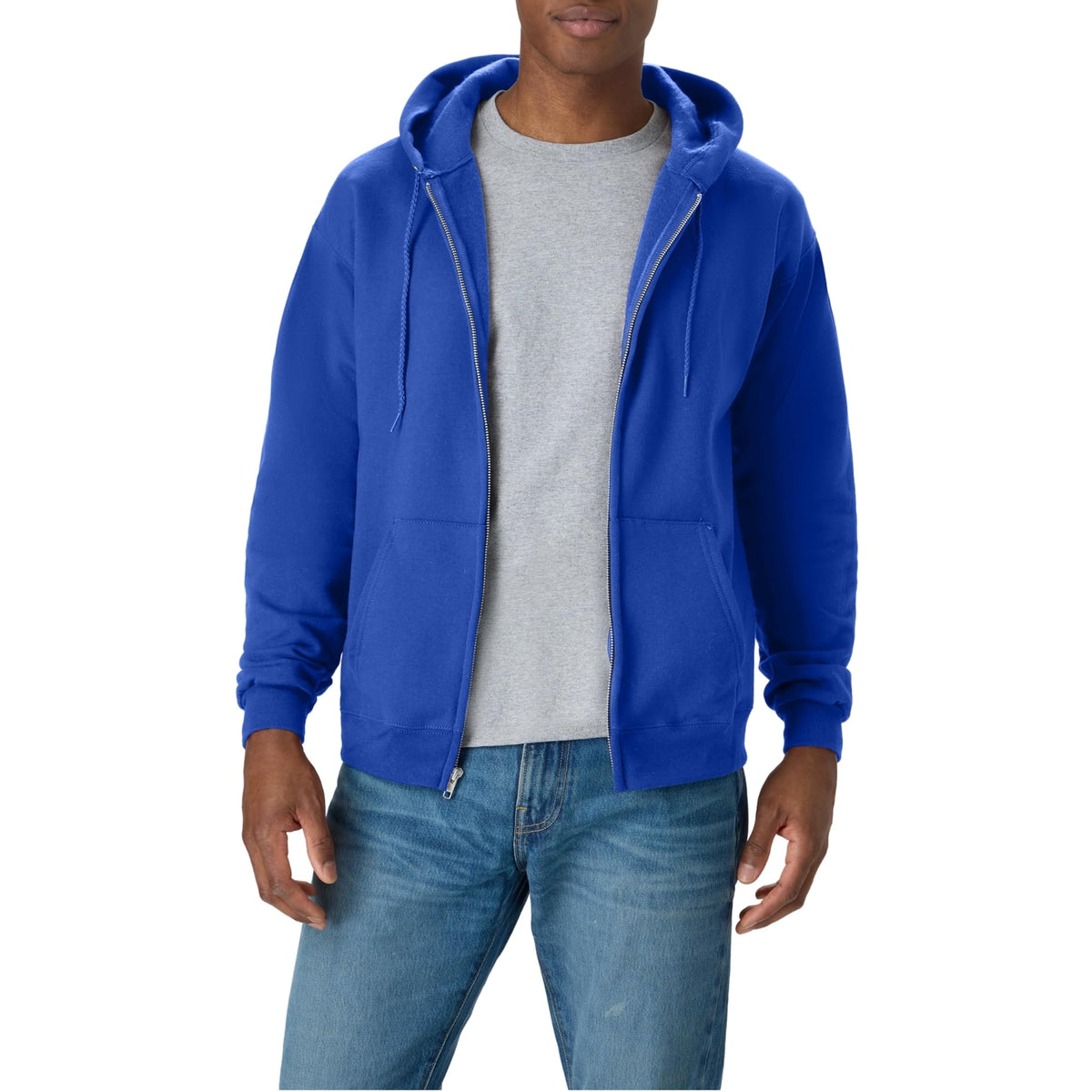 Hanes EcoSmart fleecevest met capuchon en ritssluiting voor heren