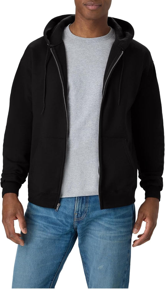 Hanes EcoSmart fleecevest met capuchon en ritssluiting voor heren