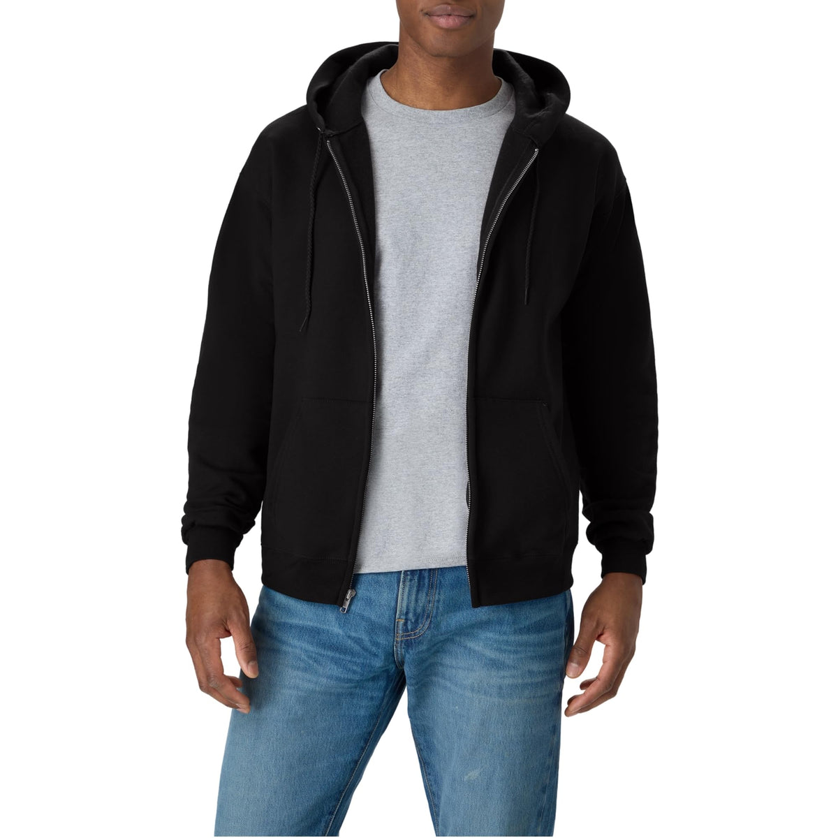 Hanes EcoSmart fleecevest met capuchon en ritssluiting voor heren