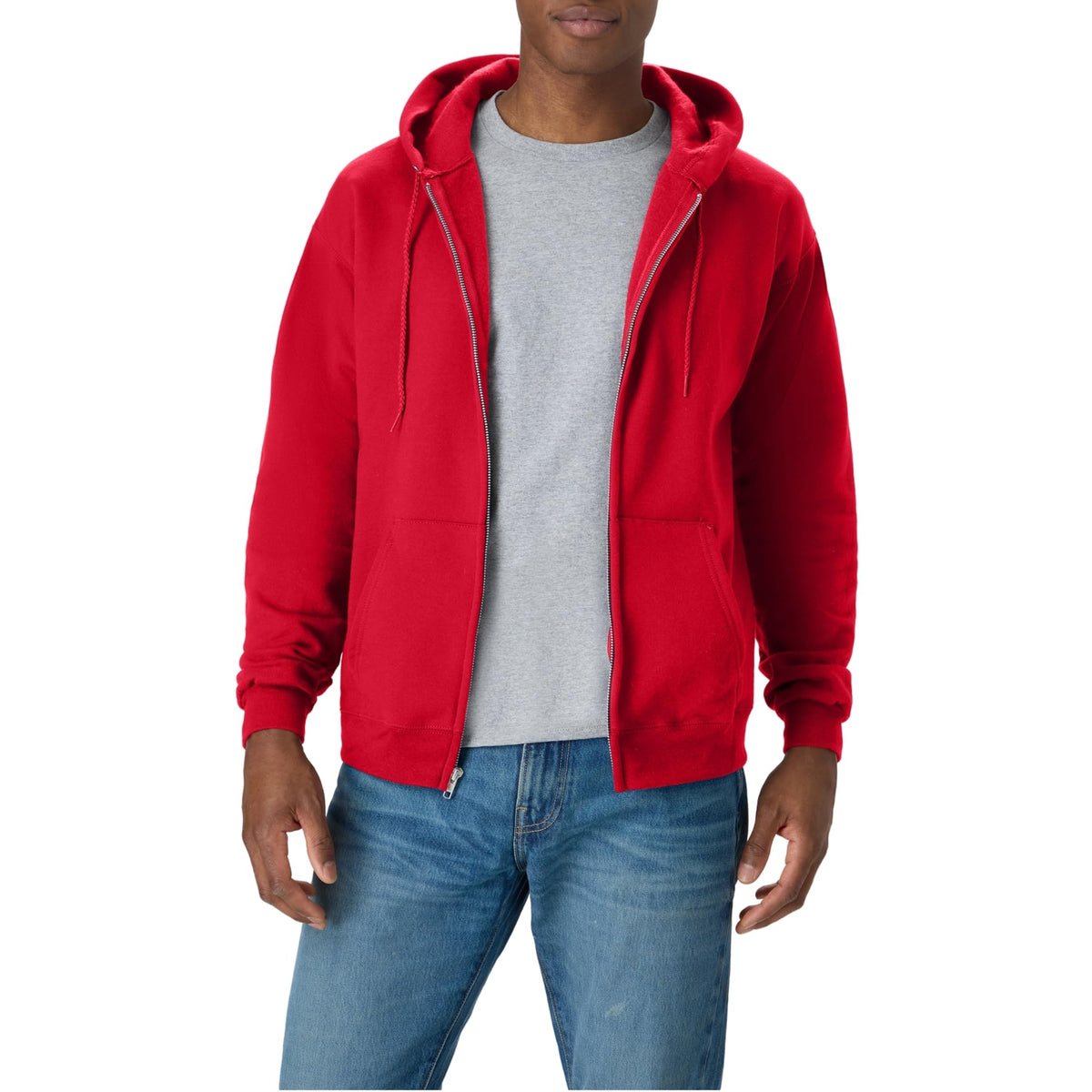 Hanes EcoSmart fleecevest met capuchon en ritssluiting voor heren