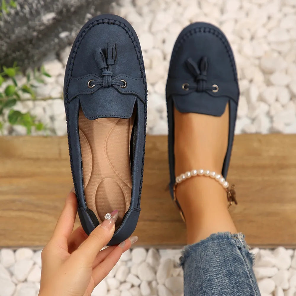 Spring new women's shoes one foot casual leather shoes for women