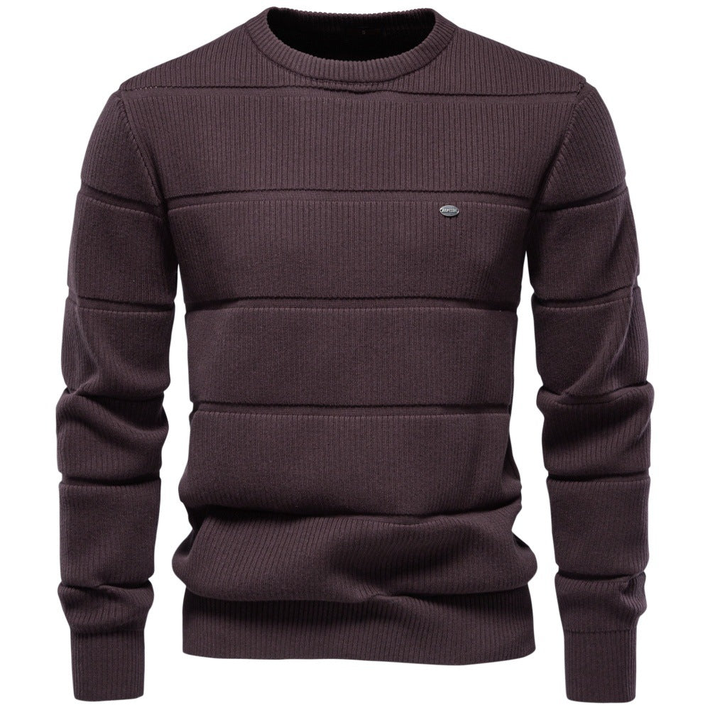 Herentrui met ronde hals en jacquardpatroon