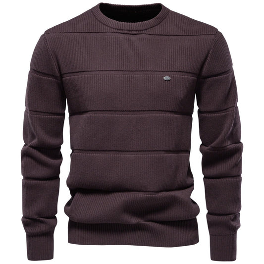 Herentrui met ronde hals en jacquardpatroon