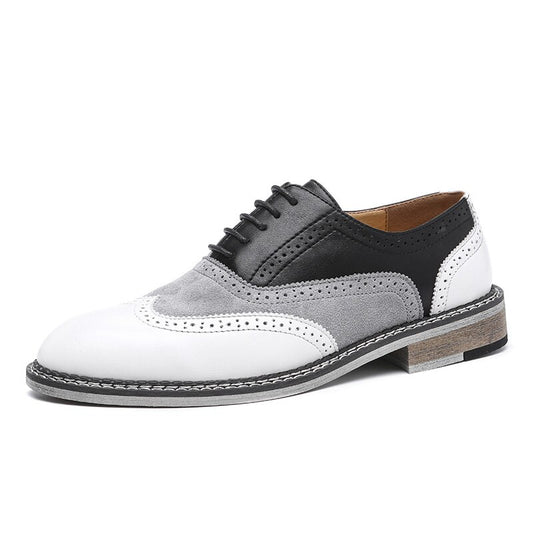 Oxford Shoes Men Brogues Shoes Lace-Up Bullock Business Wedding Dress Shoes Male Formal Shoes