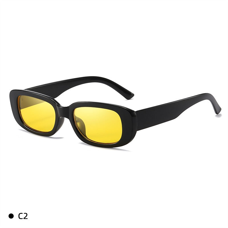 New Sunglasses PC Block Sunglasses Fashionable Square Glasses Painted Twice
