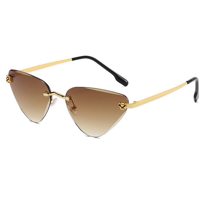 women's rimless cutaway sunglasses