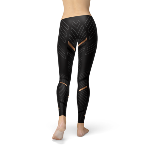 Lange sportlegging voor dames met zwarte strepen