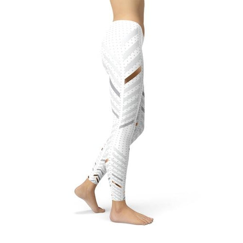 Lange sportlegging voor dames met witte strepen