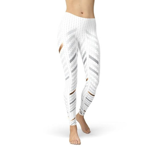 Lange sportlegging voor dames met witte strepen