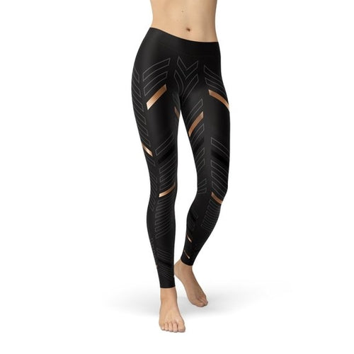 Lange sportlegging voor dames met zwarte strepen