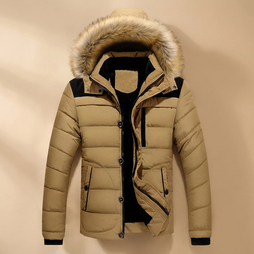 Gewatteerde herenjas met capuchon – M t/m 6XL